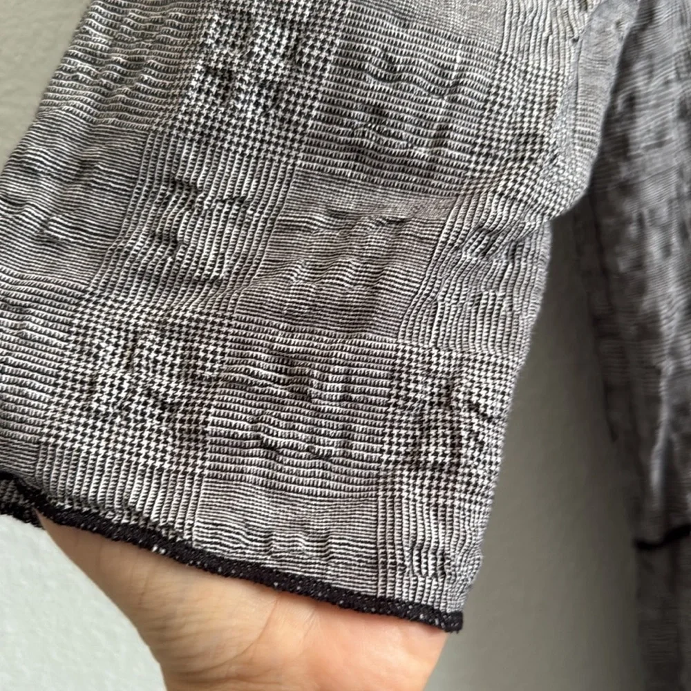 Focus Casual Life Linen Blend Lagenlook Textured V-neck Top Size Small - Picture 4 of 6